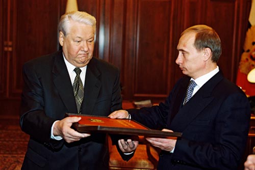 エリツィン大統領とプーチン