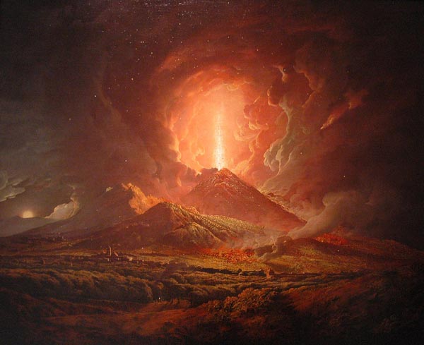 イギリスの画家ジョセフ・ライトが描いたヴェズヴィオ火山の噴火