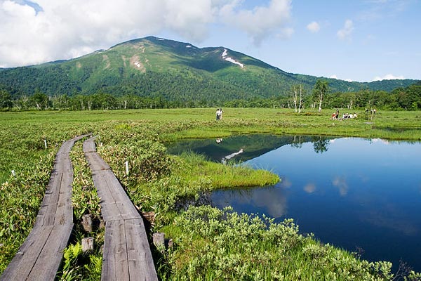 尾瀬ヶ原の湿原と至仏山