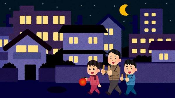 夜回り 拍子木 火の用心 