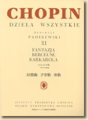 ショパン全集XI 幻想曲 子守歌 舟歌 パデレフスキ版