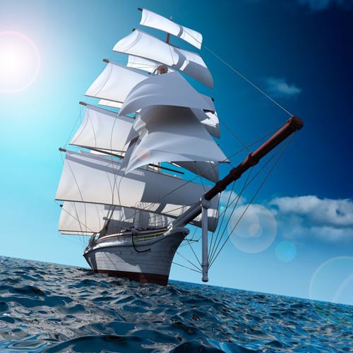 帆船と海