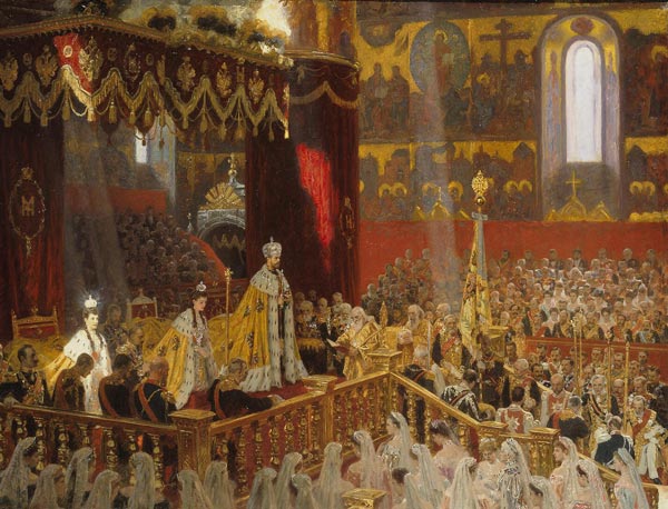 戴冠式でのロシア皇帝ニコライ2世