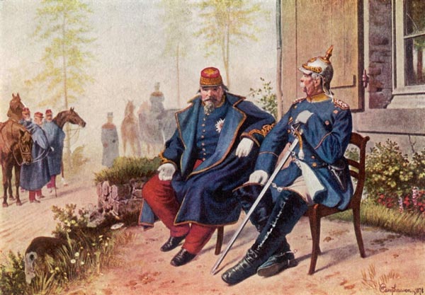 普仏戦争で降伏したナポレオン3世とビスマルク