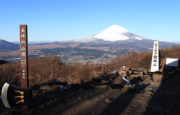 金時山頂上から望む富士山