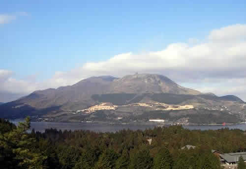 箱根山と芦ノ湖