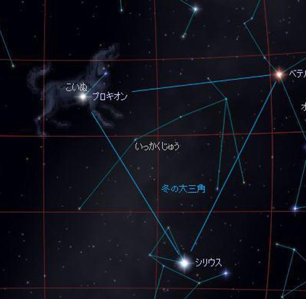 こいぬ座と冬の大三角