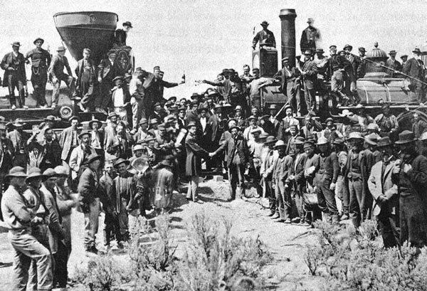 アメリカ大陸横断鉄道 1869年の開通記念式典