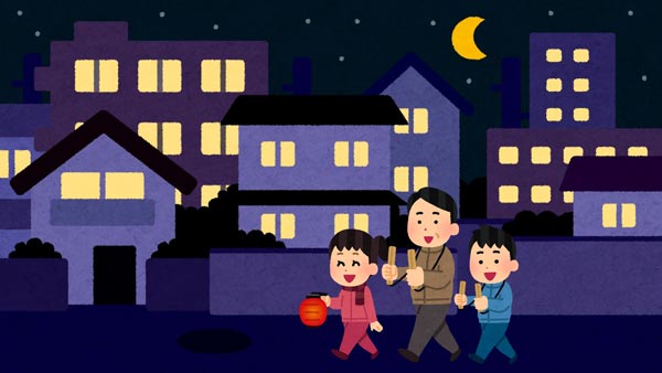 夜回り 拍子木 火の用心